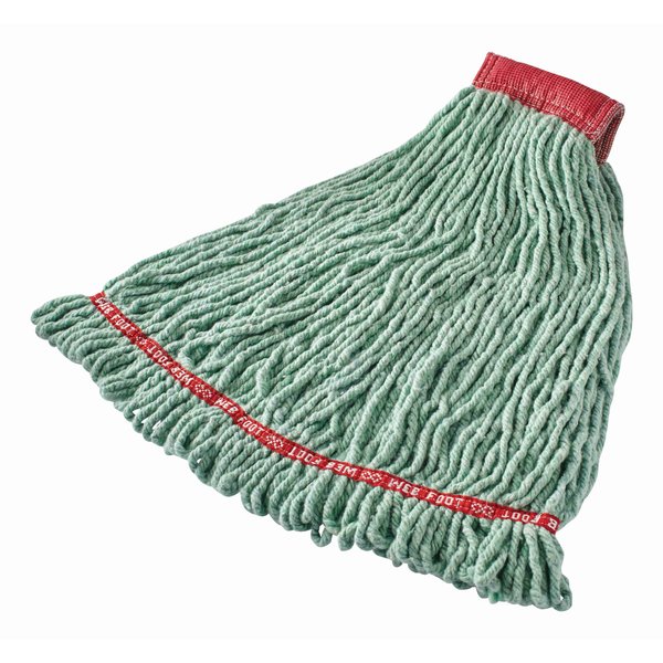 Rubbermaid Commercial 5 in Looped-End Wet Mop, Green, Cotton/Synthetic, FGA25306GR00 FGA25306GR00